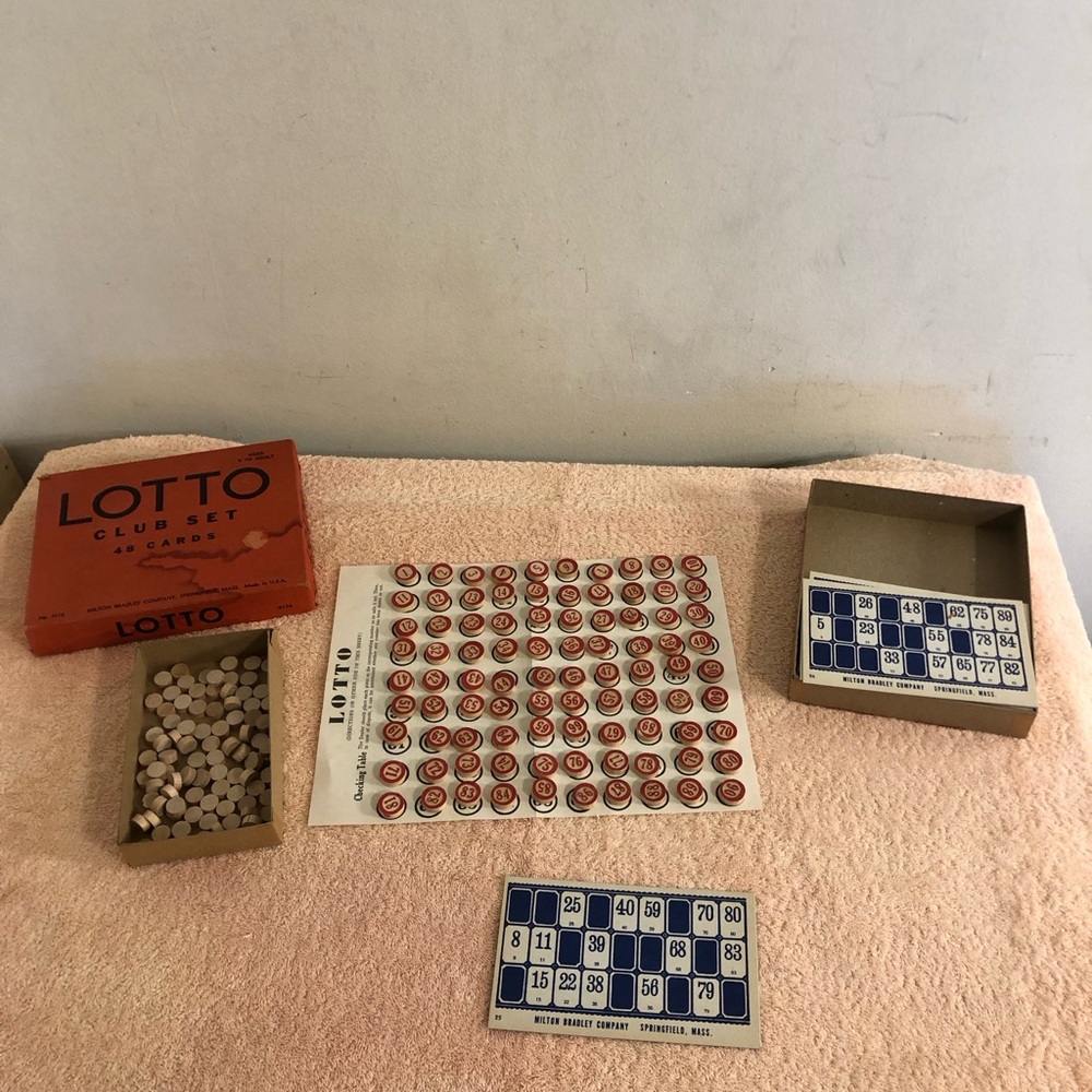 Vintage 1930’s Milton Bradley Club Set Lotto Game #4116 Complete